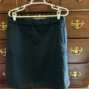 LL Bean - 100% wool skirt, Navy,  size 14P.